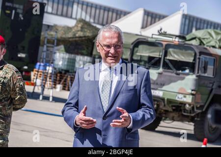 22. April 2020, Neubiberg bei München, Bayern, Deutschland: JOACHIM HERRMANN, Innenminister Bayerns. Stockfoto