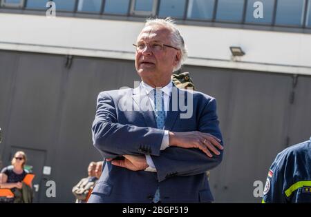 22. April 2020, Neubiberg bei München, Bayern, Deutschland: JOACHIM HERRMANN, Innenminister Bayerns. Stockfoto