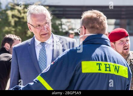 22. April 2020, Neubiberg bei München, Bayern, Deutschland: JOACHIM HERRMANN, Innenminister Bayerns. Stockfoto