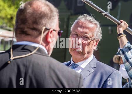 22. April 2020, Neubiberg bei München, Bayern, Deutschland: JOACHIM HERRMANN, Innenminister Bayerns. Stockfoto