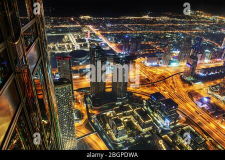 Dubai 1. Februar. 2019 Blick vom Burj Khalifa, Vereinigtes arabisches Emirat Stockfoto