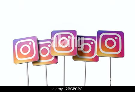 OXFORD, Großbritannien, 5. DEZEMBER 2016: Instagram Social Media Logo quadratisches Zeichen Stockfoto