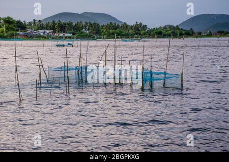 Angelnetz am chilika See rambha odisha Stockfoto