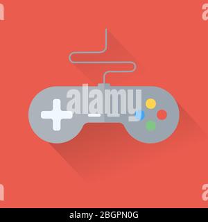Spiel Controller-Symbol mit Schatten. Vektorgrafik Stockfoto