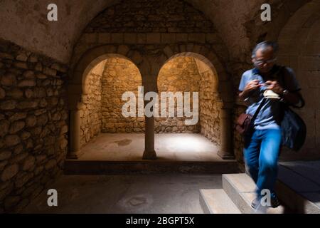 Die arabischen Bäder alias Banys Àrabs in Girona, Katalonien, Spanien, Europa Stockfoto