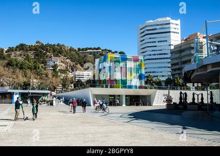 Centre Pompidou auf Muelle Uno Stockfoto