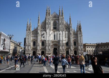 Mailand, Italien, Lombardei: 24. September 2019: Kathedrale Duomo di Milano, Piazza del Duomo, Kathedrale Geburt der Heiligen Maria Stockfoto