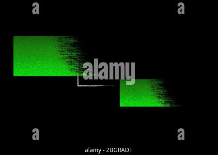 Abstrakte grüne Farbe Kunst auf einem dunklen Hintergrund Stockfoto