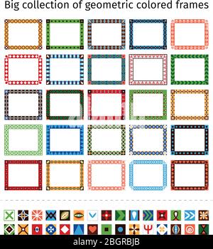 Handgezeichnete Rahmen gesetzt. Cartoon bunte Vektor Frame Set Stock Vektor