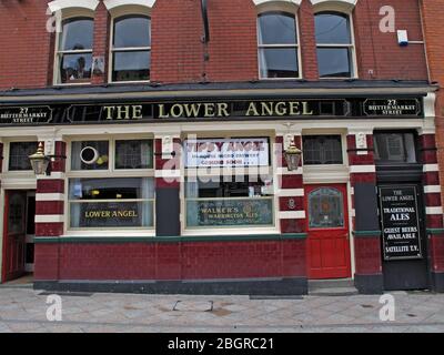 The Lower Angel Pub, Buttermarket Street, Warrington Town Centre, Cheshire, England, Großbritannien, WA1 Stockfoto