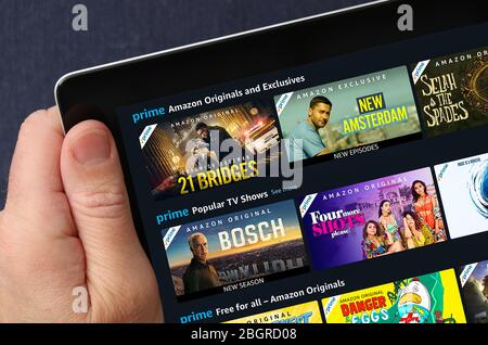 Amazon Prime Video-Website auf einem iPad Stockfoto