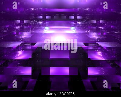 Abstrakte Konstruktion aus transluzenten Blöcken - digital generierte 3d-Illustration Stockfoto
