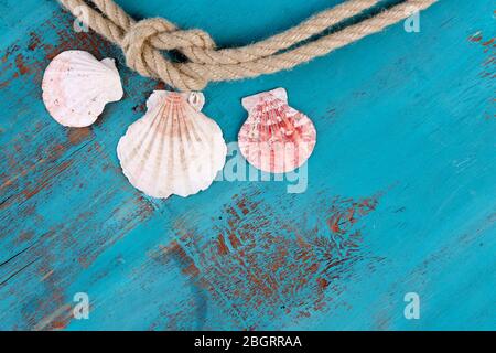 Marine Knoten auf Holzhintergrund Stockfoto