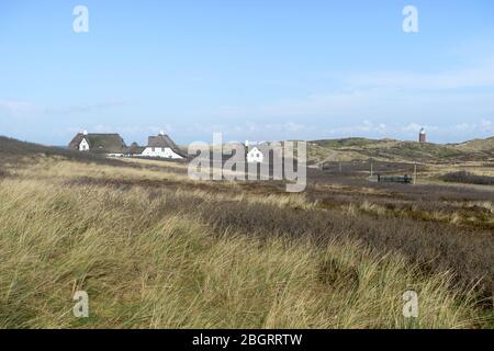 Historisches Haus Cliff-End an der Roten Klippe in Kampen auf Sylt Stockfoto