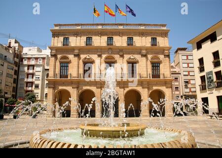 Castellón Stadtrat oder Palau Municipal befindet sich in plaza Mayor, Stadt Castellón de la Plana, Valencia, Spanien. Stockfoto