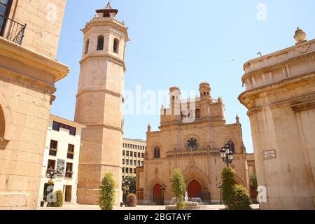 Die Co-Kathedrale von Santa Maria oder Maria ist die Kathedrale von Castellon de la Plana, auf dem Platz von Plana Alta, in der Valencia, Spanien. Stockfoto