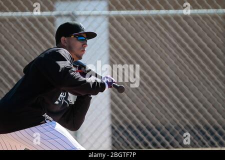 Carlos Gonzalez Rockies, Trainieren im Frühjahr 2013 in Sports Complex Salt River Felder an der Talking Stick in Arizona. 24. Februar 2013. (© NortePhot Stockfoto