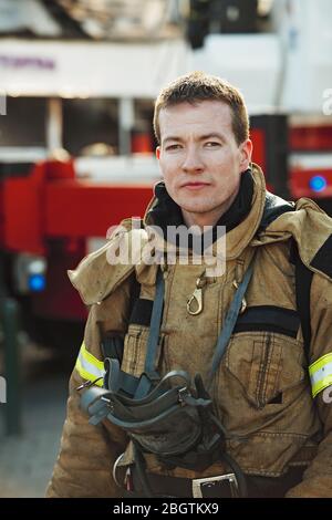 feuerwehrmann in Reykjavik - Island Stockfoto