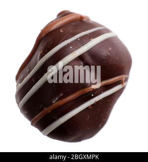 Leckere Schokolade Süßigkeiten isoliert auf weißem Stockfoto