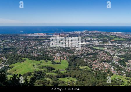 Blick vom Mt Kembla Lookout, Illawarra Australien Stockfoto