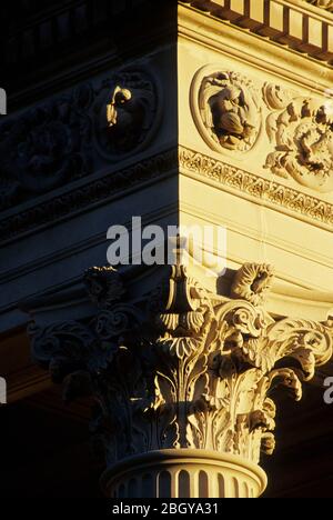 Spitze der Vanderbilt Mansion Spalte, Vanderbilt Mansion National Historic Site, New York Stockfoto