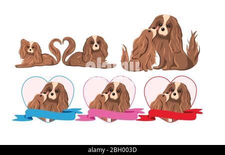 Viele Spanier an der weißen isoliert., ILLUSTRATIONEN Stockfoto