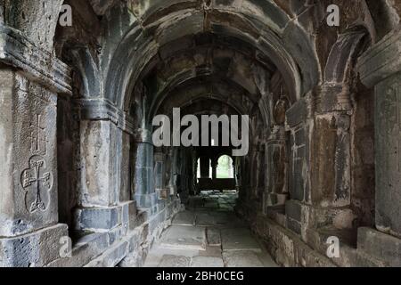 Innenansicht des Sanahin Klosters, armenische Kirche, mittelalterlicher Klosterkomplex, Sanahin, Lori Provinz, Armenien, Kaukasus, Asien Stockfoto