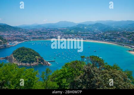 Übersicht von Monte Igueldo. San Sebastian, Spanien. Stockfoto