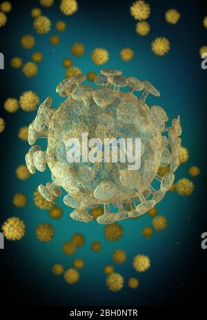 COVID-19 Virus Mikrowelt des menschlichen Konzepts Stockfoto