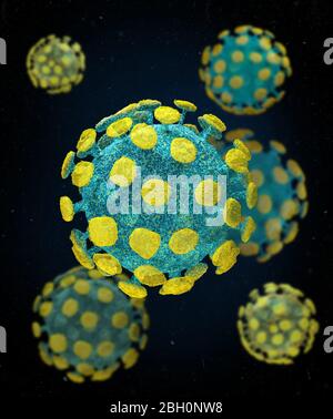 COVID-19 Virus Mikrowelt des menschlichen Konzepts Stockfoto