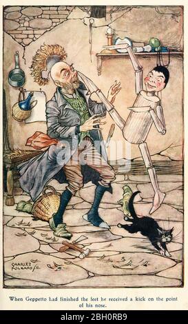 Charles Folkard- Pinocchio die Geschichte einer Puppe -1911 Stockfoto