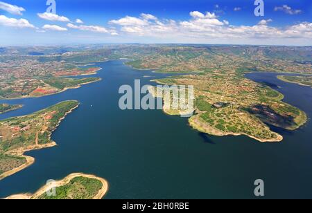 Luftaufnahme des Inanda Dam in Durban Stockfoto