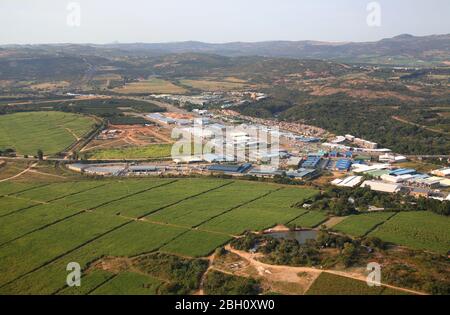 Luftaufnahme von Nelspruit City und CBD Stockfoto