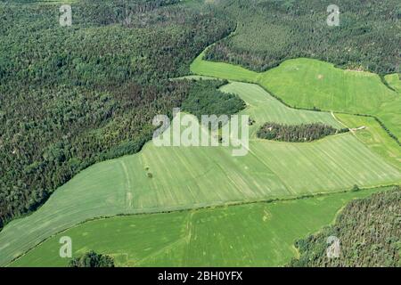Luftaufnahme des nördlichen Quebec, im Bereich Tadoussac, mit seinem schönen grünen Wälder und tausenden von Seen, Kanada Stockfoto