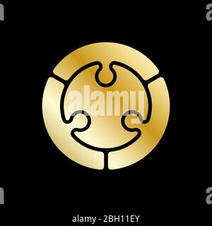 Vektor abstrakten Kreis Logo Design-Element. Goldene Farbe. EPS 10. Stock Vektor