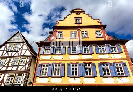 Historische Fachwerkhäuser in Butzbach, Deutschland Stockfoto