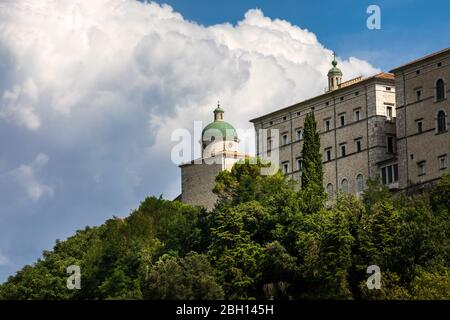 Abtei von Montecassino, Benediktinerkloster auf dem Gipfel von Montecassino, in Latium in Italien. Standort des Museums Latium. Das älteste Kloster Stockfoto