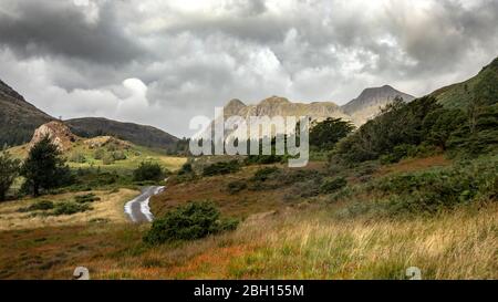 Lakeland Blick vom Gipfel von Little Langdale, Cumbria, England. GB .GB. Stockfoto