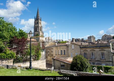 Das Dorf Saint-Emilion, in der Nähe von Bordeaux in Frankreich Stockfoto