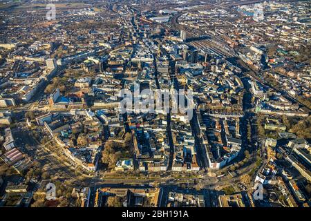 Blick auf die Innenstadt von Dortmund, 21.01.2020, Luftaufnahme, Deutschland, Nordrhein-Westfalen, Ruhrgebiet, Dortmund Stockfoto