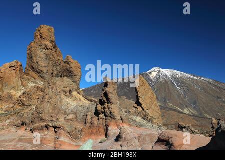 Felsen in der Nähe von Roque de Garcia und Pico del Teide, Kanarische Inseln, Teneriffa, Teide Nationalpark Stockfoto