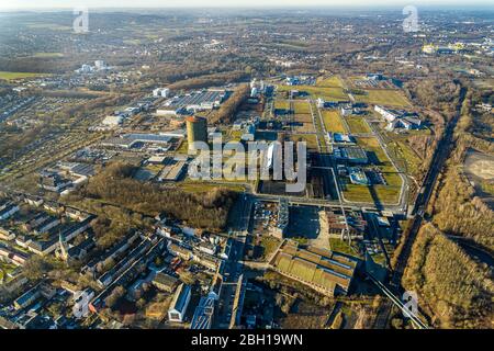 Technologiepark Phoenix West, 21.01.2020, Luftbild, Deutschland, Nordrhein-Westfalen, Ruhrgebiet, Dortmund Stockfoto