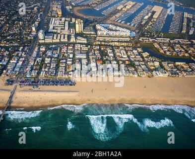 , Venice Beach und Marina del Rey in Los Angeles, 20.03.2016, Luftaufnahme, USA, Kalifornien, Los Angeles, Venedig Stockfoto