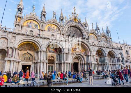 Basilica di San Marco, Markusdom, Piazza di San Marco, Venedig, Italien Stockfoto