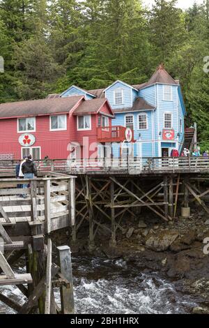 Lachsfischerei Hauptstadt der Welt Ketchikan, Alaska, Amerika USA Stockfoto