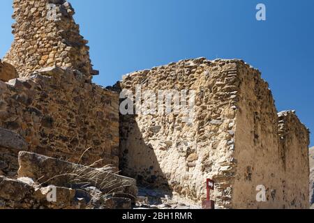 Die Stelle der ehemaligen Inka-Zitadelle in Ollantaytambo Stockfoto