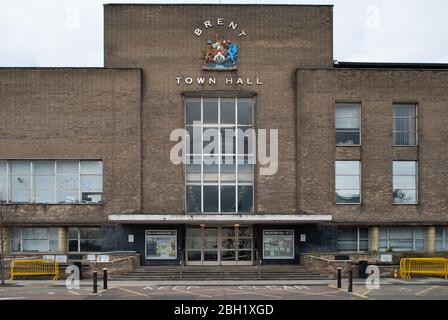 1930er modernistische Architektur Brent Town Hall, Town Hall, Forty Lane, Wembley HA9 von Clifford Strange Stockfoto