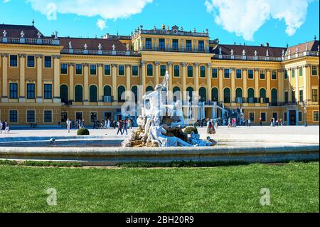 Besuch von Schloss Schönbrunn in Wien Stockfoto