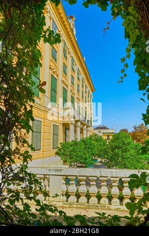 Besuch von Schloss Schönbrunn in Wien Stockfoto