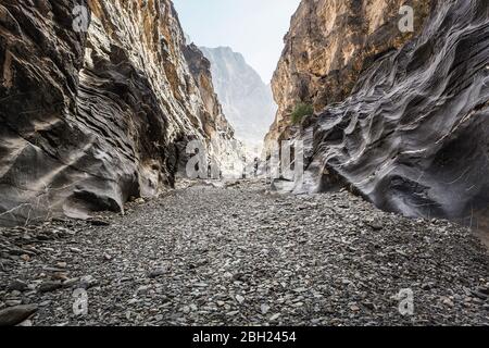 Oman, Ad Dakhiliyah, Snake Canyon in der Wadi Bani Awf Schlucht Stockfoto